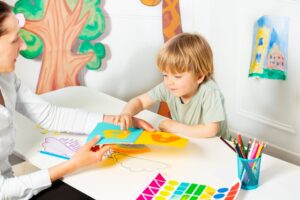 child participating in aba therapy.